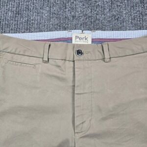 Perk Chino Pants Mens 36x32 Beige Slim Fit Stretch Straight Leg Casual Office